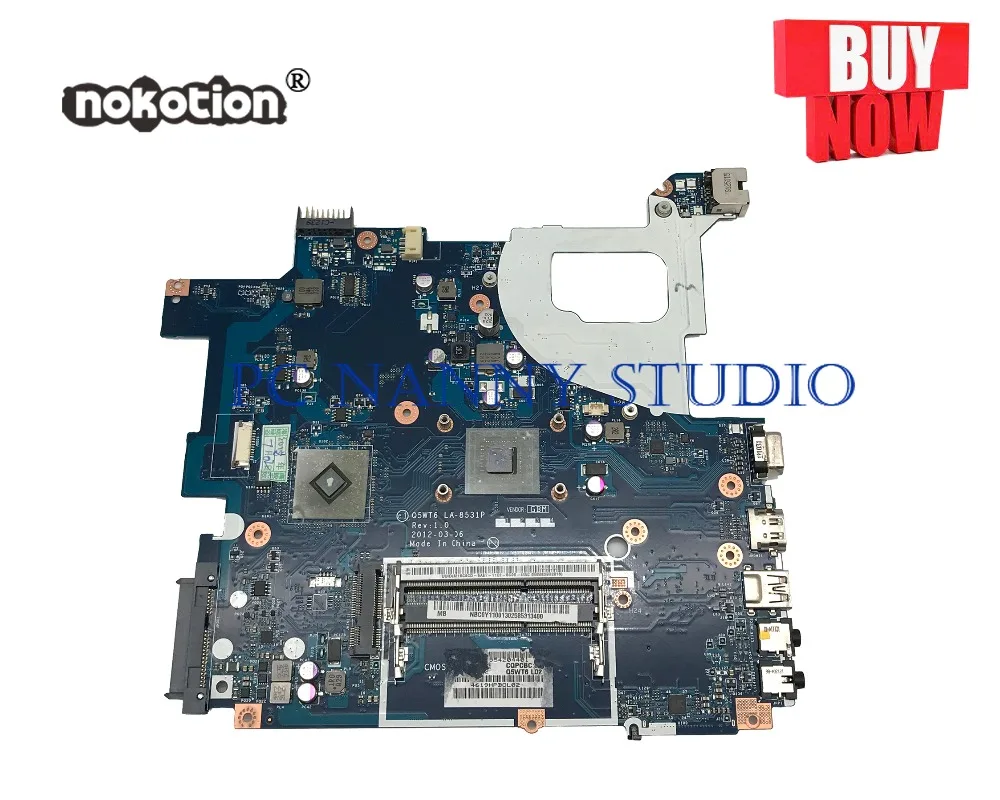 Placa-mãe do Portátil Nbc0y11001 para Acer Pananny Aspire Mainboard Q5wt6 La-8531p Ddr3 Testado E1-521 E1-1200