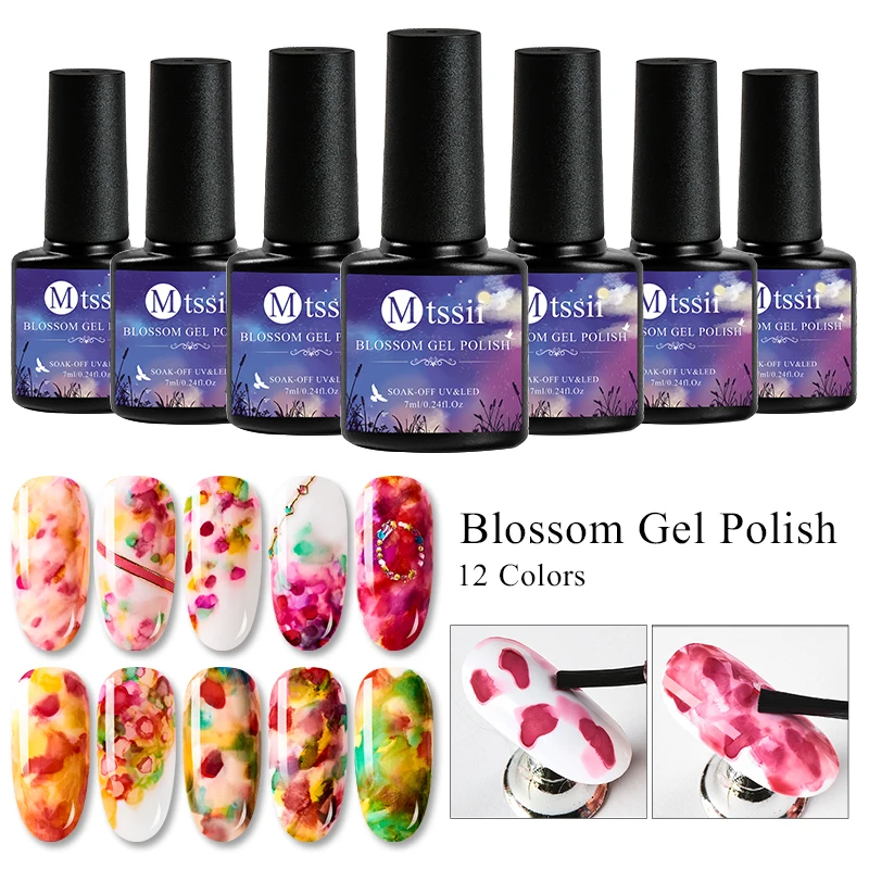

Mtssii Blossom Gel Clear Nail Art Blossom Polish Blooming Effect Flower Gel Nail Polish Soak off UV Nail Art Varnish Gel Lacquer
