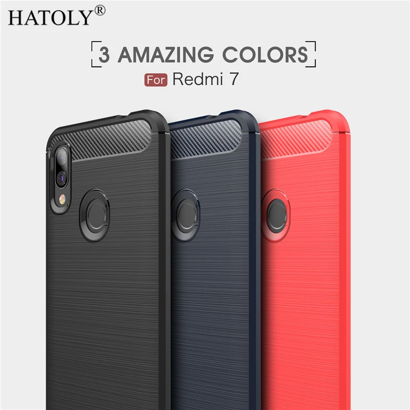 For Xiaomi Redmi 7 Case Business Style Soft Silicone Rubber Protective Phone Cover for | Мобильные телефоны и аксессуары