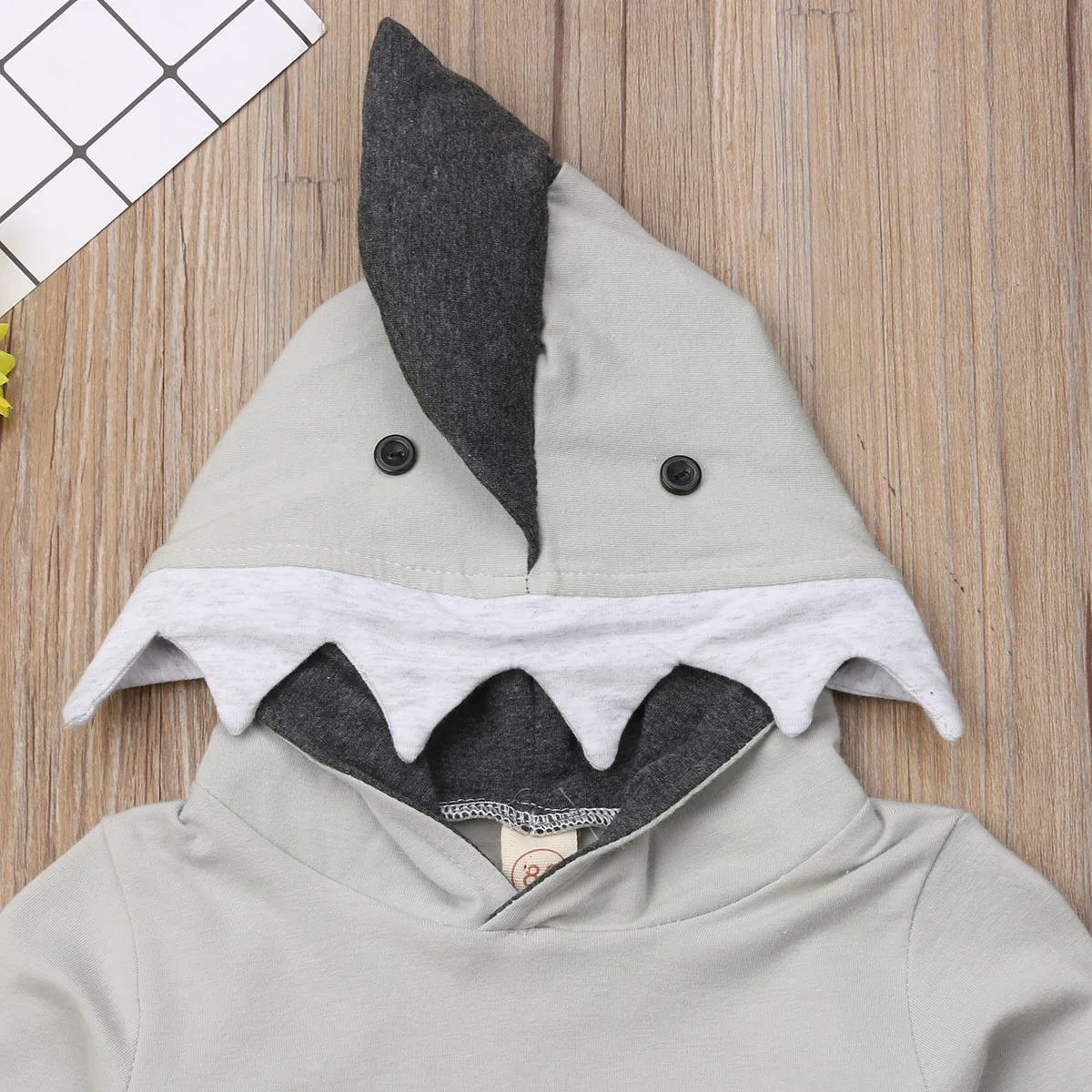Одежда для маленьких мальчиков осенне-зимние топы с капюшоном с изображением акулы+ штаны, комплект из 2 предметов, комплекты с монстрами для детей от 6 до 18 месяцев, От 1 до 4 лет
