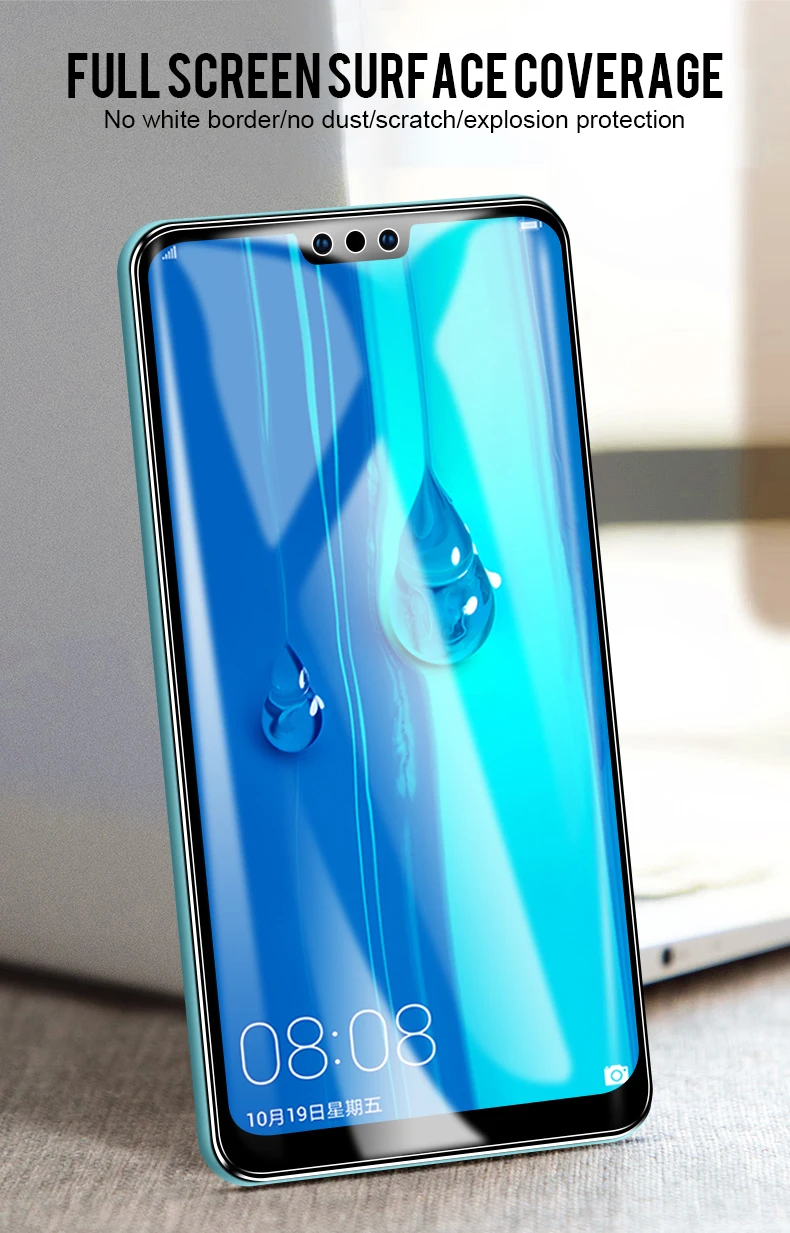 5 шт. 9D закаленное Стекло для Honor 8X Экран протектор Стекло для huawei Y9 Y7 Honor 10 Lite Примечание 10 8A 8C V20 Стекло полный