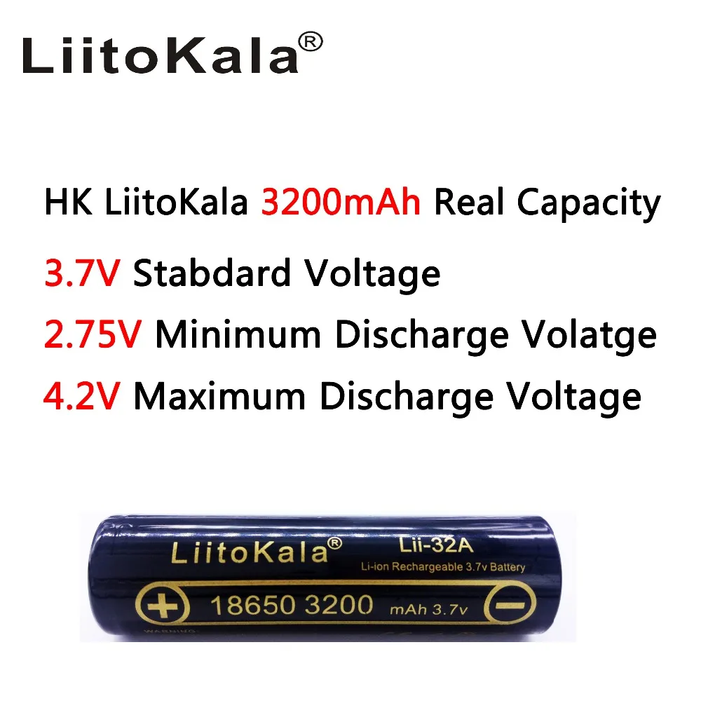 10 шт. LiitoKala Lii-32A 18650 3200mAh аккумуляторная батарея 3,7 v литий-ионные аккумуляторы 18650 3200mah батарея