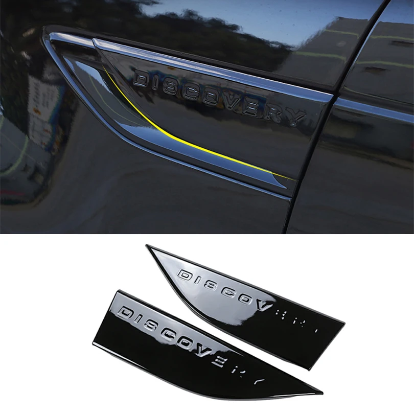 

2pcs Car Styling ABS Gloss Black Side Air Fender Vent Cover Trim Accessories For Land Rover Discovery 5 LR5 2017 2018