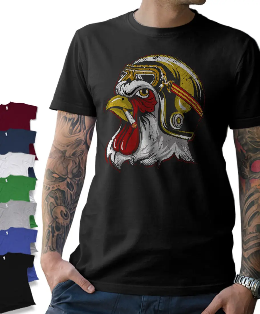 Футболка петух Oldschool Chopper MC Cafe Racer Skull S-5XL | Мужская одежда