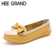 HEE GRAND/женские мягкие туфли на плоской подошве с бантиком; Новинка года; Весенняя женская повседневная обувь на плоской подошве; слипоны; XWD6548