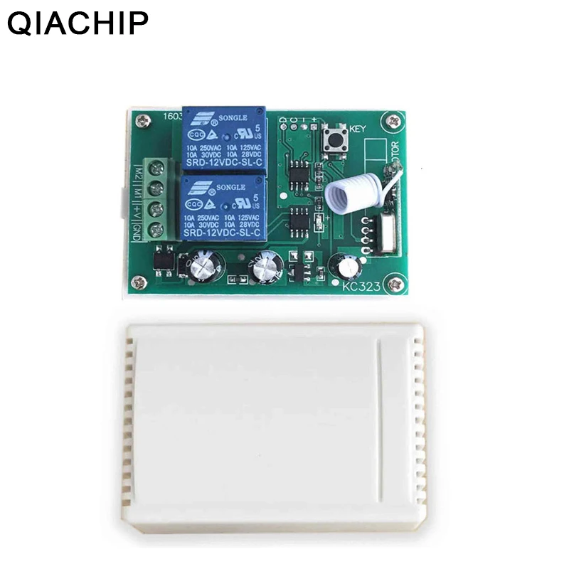 

QIACHIP 433Mhz DC 12V Universal Wireless Remote Switch Switch 2CH RF Relay Receiver Smart Home Automation Module For Garage Gate