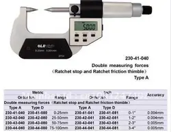 Точка Микрометры. 0-25 мм ЖК-дисплей цифровой заостренный конец вне Микрометры. пять кнопок микрометр