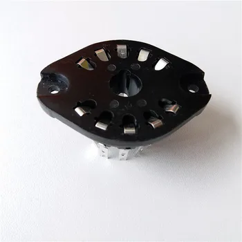 

6pcs bakelite tube socket TUS-Y10 seat tube socket silver foot PCB for EL156 EF12 tube amplifier