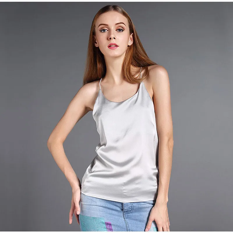 Silk Halter Top Women Camisole 2017 Summer Style Sexy Sleeveless Vest Slim White Crop Top Women Camis Roupas Femininas 3XL16