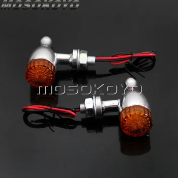 

Chrome Vintage 10mm Bolt Turn Signal Light Amber Indicator Blinker Universal Flasher for Harley Cafe Racer Chopper Triumph