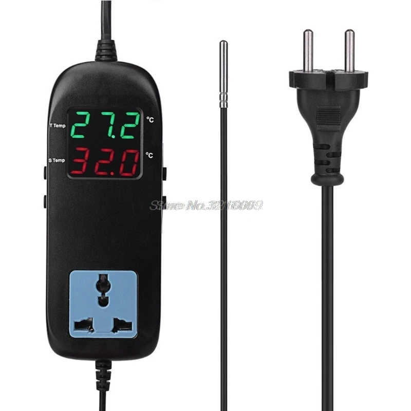 

OOTDTY Digital Display Breeding Temperature Controller LED Thermometer Socket Sensor Oct29 Drop Ship