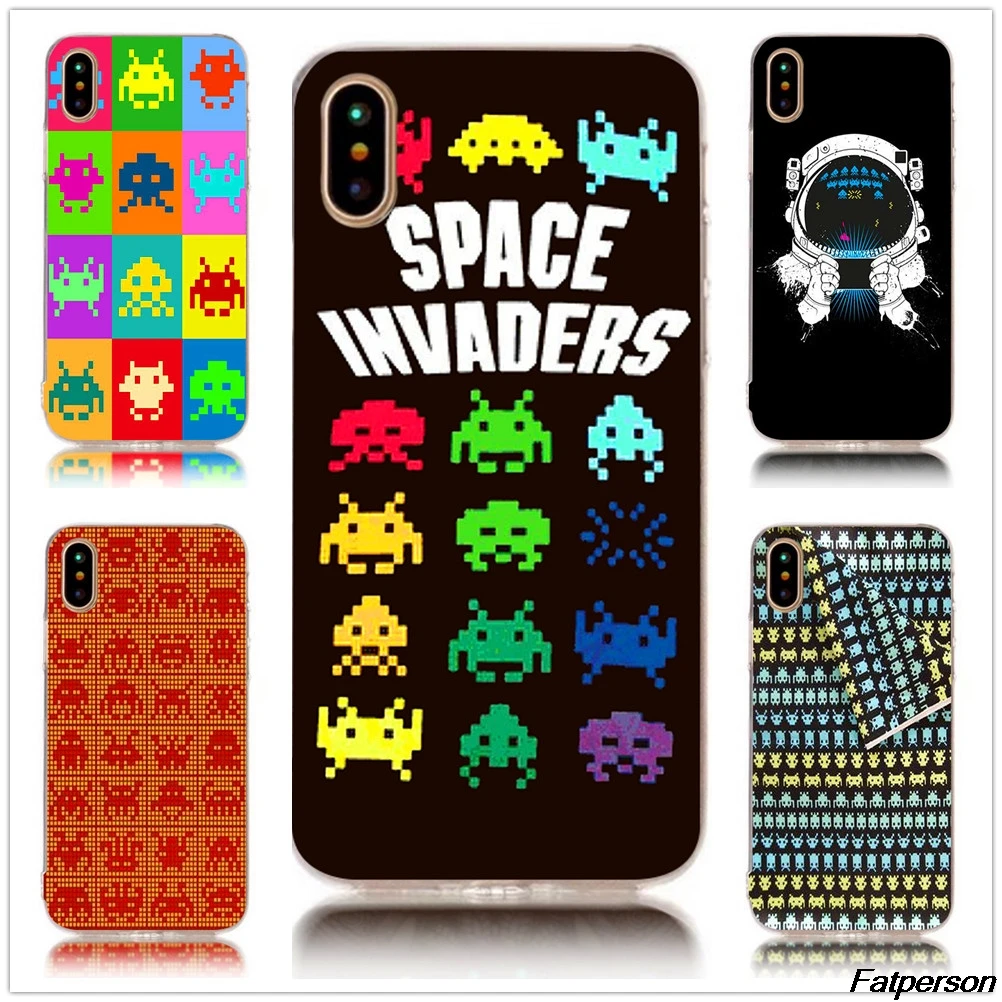 

SPACE INVADERS Hard Transparent phone Case Cover For Apple iPhone 7 7plus 6 6s plus X 8 8plus 5 5s 5c se Coque Shell