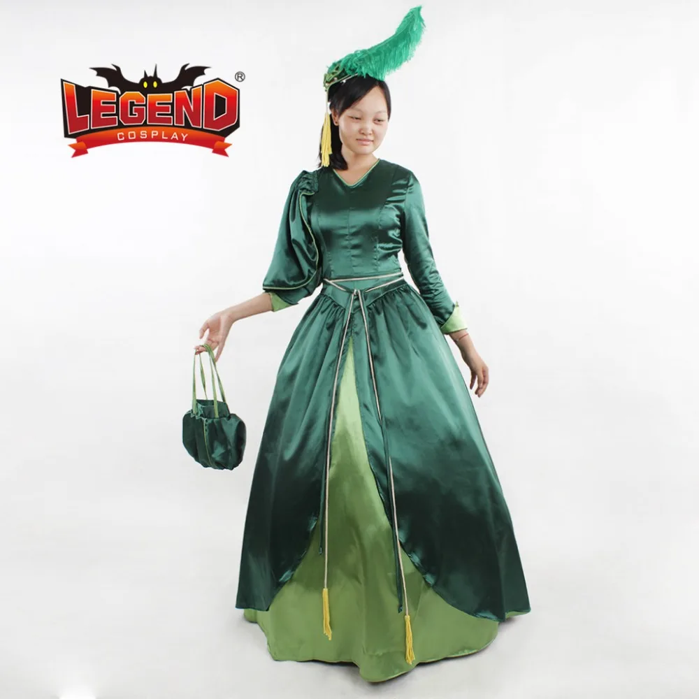 

Gone with the wind inspired cosplay dress Scarlet O'hara green gown dress civil war era dress cosplay dress gown custom made