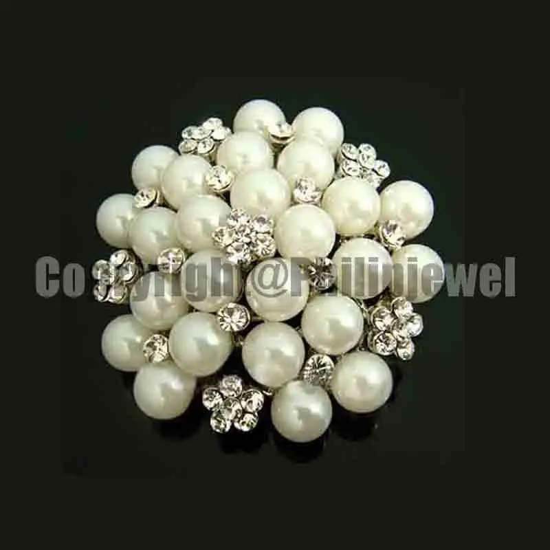 25mm Crystals pearl metal domed floral charm decorative flatback buttons wedding gift ornament accessories 12pcs x