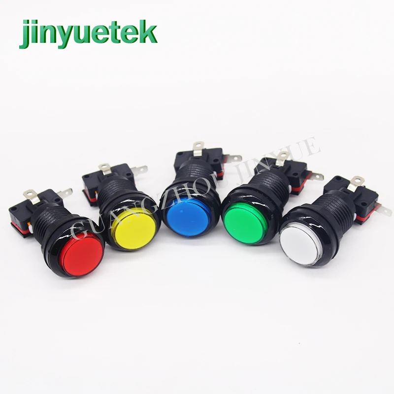 

10pcs 33mm arcade button Plated illuminated 12v LED Arcade 1P / 2P Start Push Button with microswitch LOGO