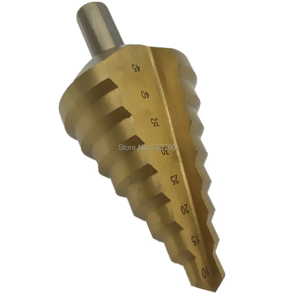 10mm 45mm 8 Steps Hss Step Cone Drill Hole Cutter Bit Titanium Straight