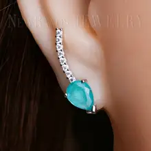 Тренд капли воды Сплав Камень Серьги гвоздики с кубическими цирконами белое покрытие серьги для женщин модные ювелирные изделия EFX001512