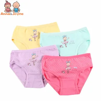 

4Pc/lot New Fashion Cotton Baby Girls Briefs Baby Cartoon Underwear Panties Cotton Briefs Suit 2-10Y