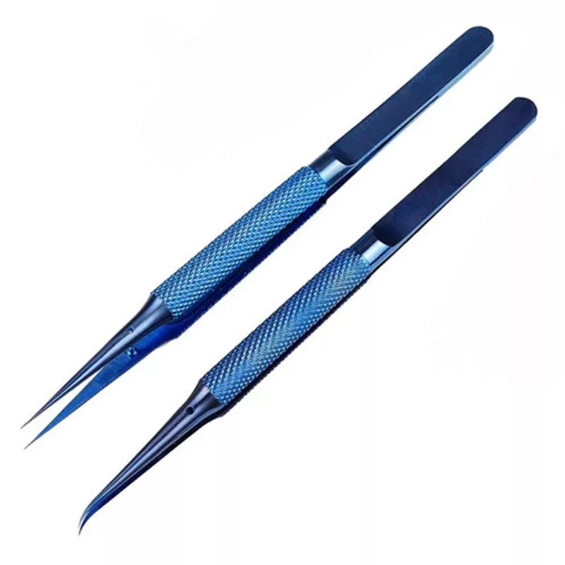 

2UUL BLUET STRAIGHT HEAD TITANIUM ALLOY 0.1MM BLUE TWEEZER FOR PRECISE WIRE JUMP