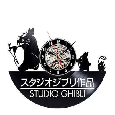 Студийные Ghibli My neigher Totoro виниловые настенные часы современный дизайн милый мультфильм 3D наклейки спальня часы настенные часы 12 дюймов - Цвет: 1