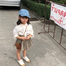 Весна-лето г.; милые модные плиссированные юбки для девочек; Детские универсальные повседневные юбки