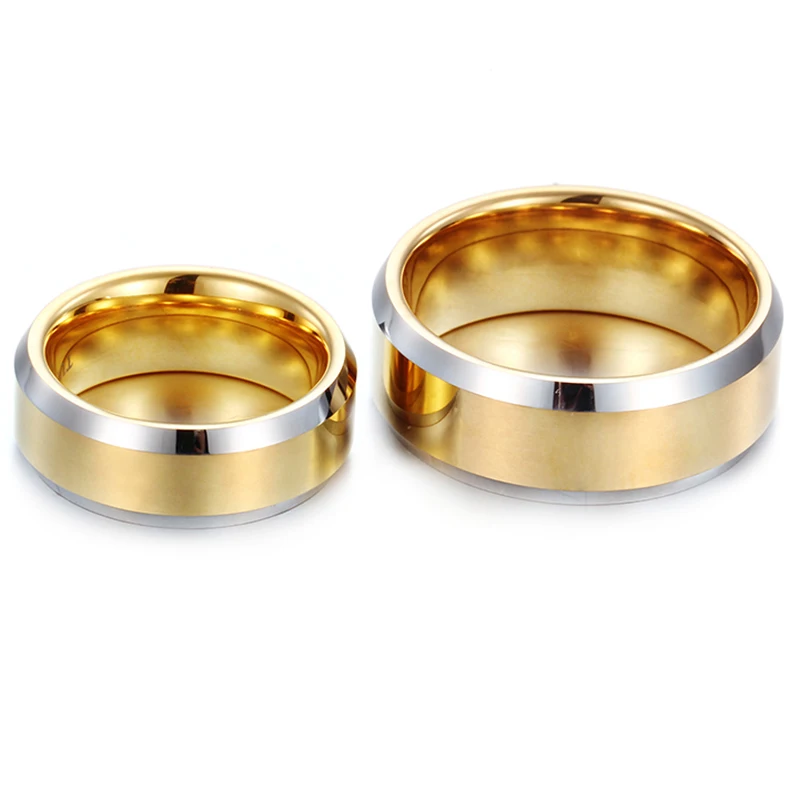 

Gold-Color Lovers Ring Quality Tungsten Carbide Wedding Engagement Ring for Women and Men Couple Alliance Ring