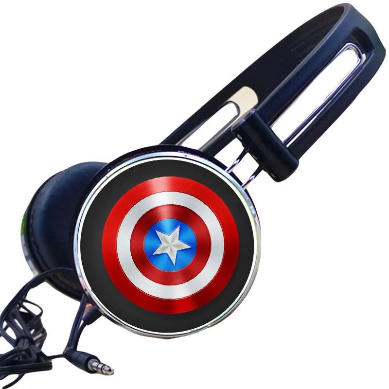 Регулируемые спортивные наушники Captain America для косплея игровая стереогарнитура