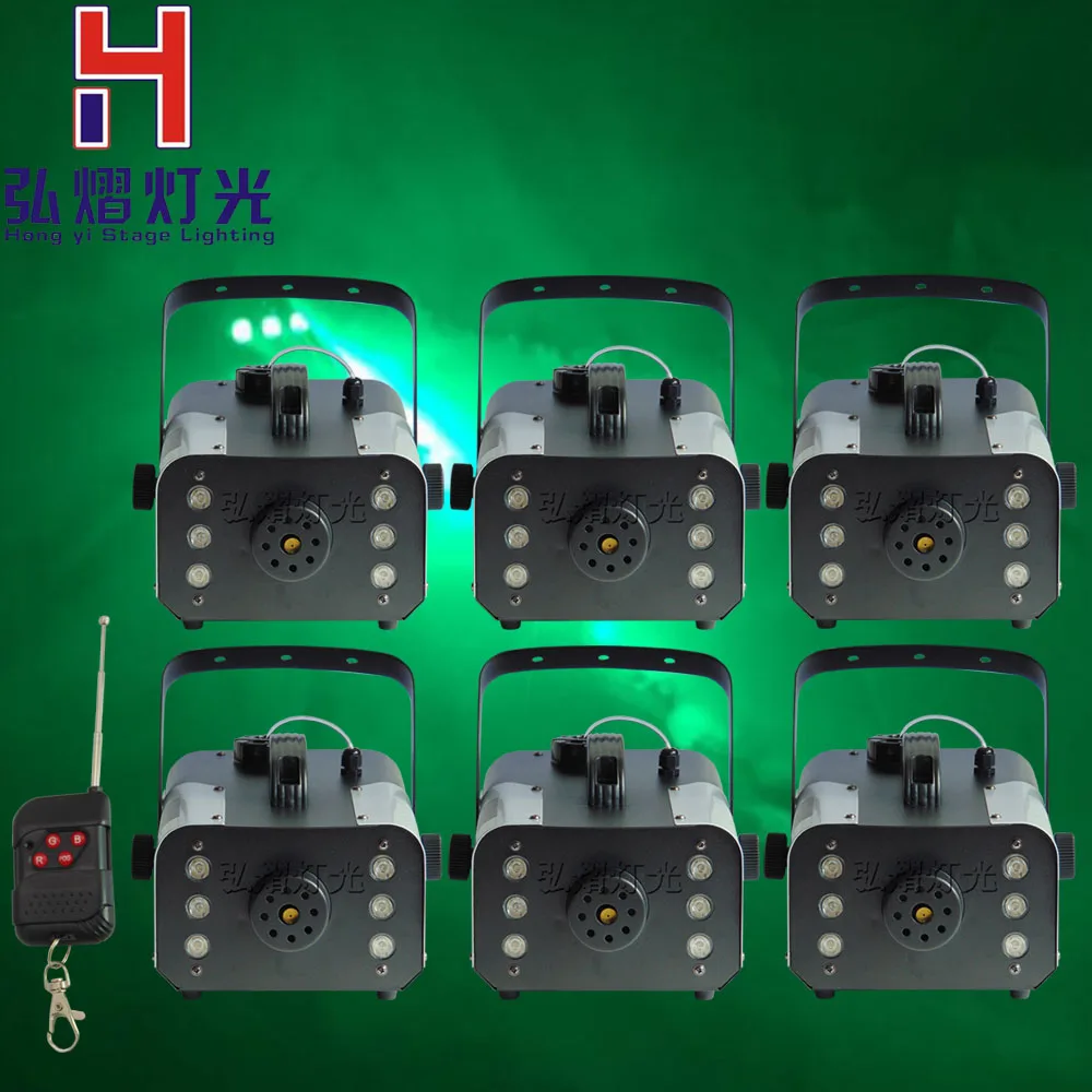 

6pcs 900W Disco Smoke Machine Professional DJ Equipment Wireless Remote Control fog machine RGB 3in1 for Performan/stage/Show