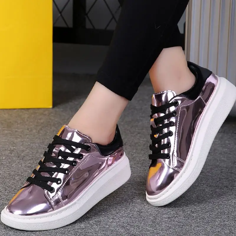 

Fashion Women Platform Sneakers Bling Casual Shoes Ladies Creepers Flats Outdoor Breathable Walking Footwear Loafer Dropshipping