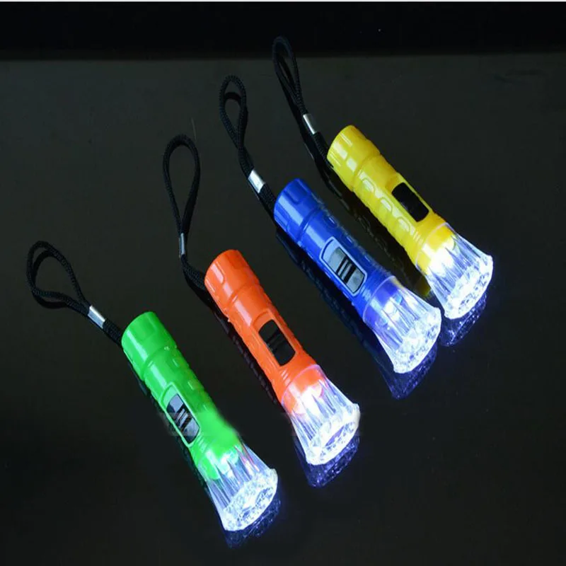 

4Pcs Mini Electronic Flashlight Model Toys Creative New Colorful Small Portable Transparent Plastic Flash Light Funny Games Gift