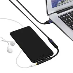 2 в 1 3,5 мм наушников аудио адаптер провода Тип C USB-C зарядки конвертер Кабель 2019