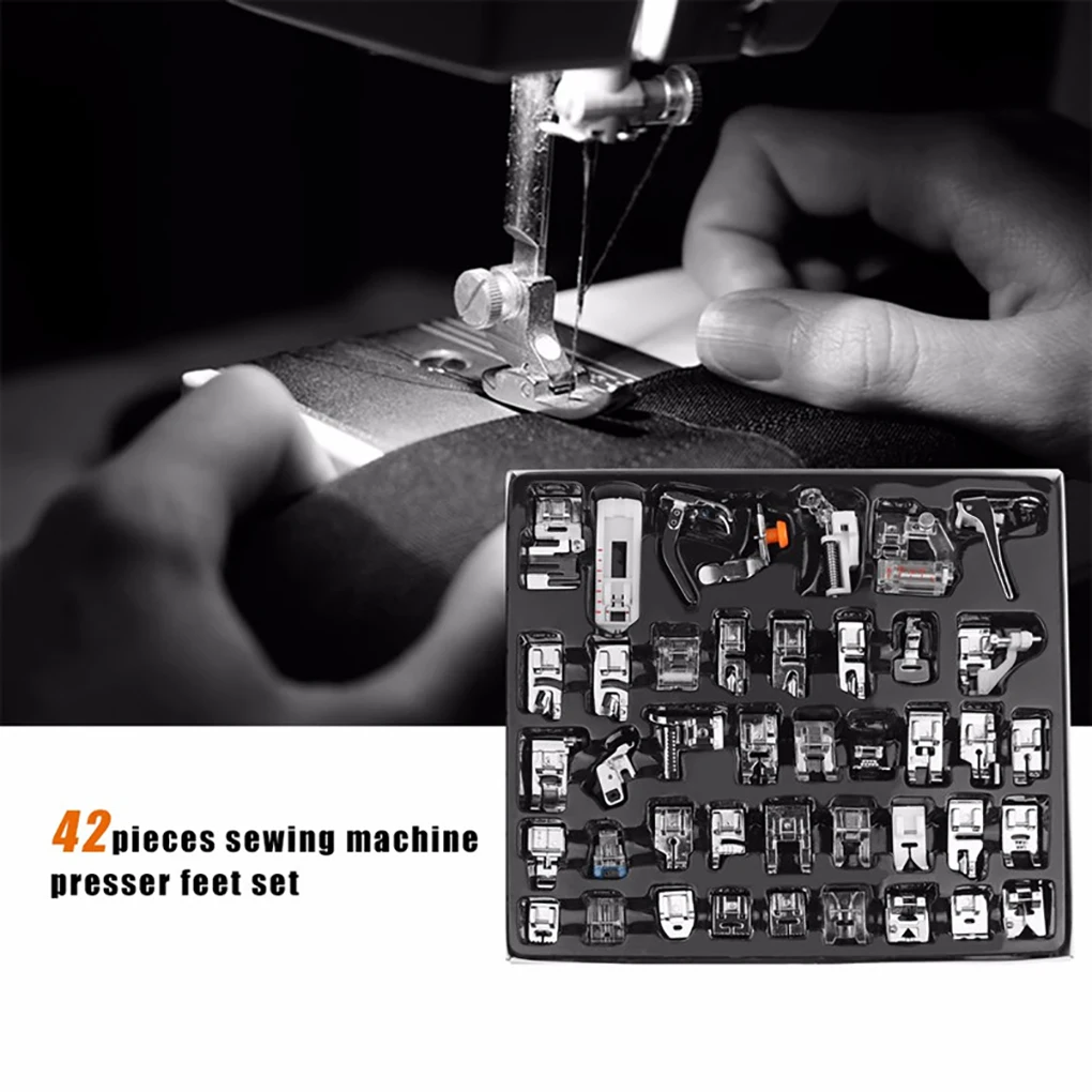 

42pcs/set Sewing Knitting Crochet Presser Foot Kit Professional Sewing Braiding Presser Feet for Janome