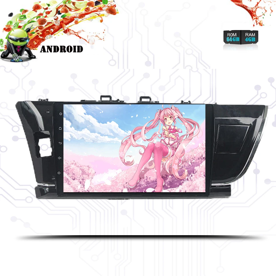 Clearance 1024*600 4G RAM 64G ROM Android 9.0 car dvd for toyota corolla LEVIN 2013 2015 Auto car radio gps player head unit navigation 3