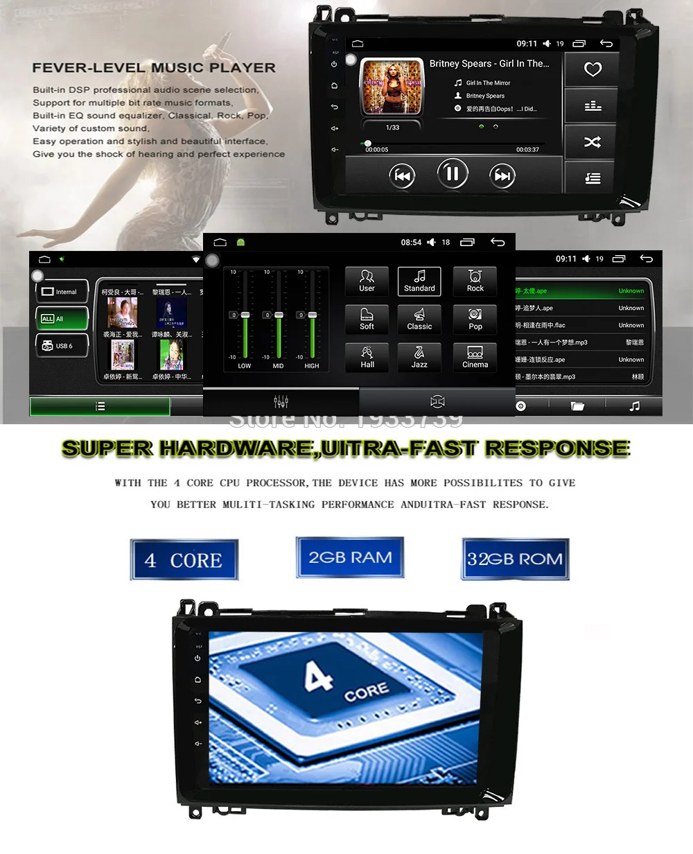 Top Funrover 2 din car dvd radio gps multimedia player For Mercedes Benz Sprinter B200 W209 W169 W169 B-class W245 B170 Vito W639 9