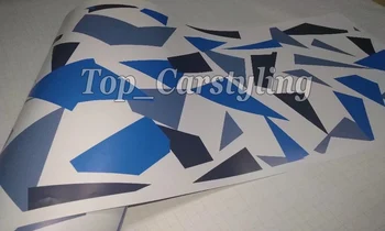 

Protwraps Adhesive Blue White Camo Vinyl Wrap Camouflage Film With Bubble Free For Truck Boats