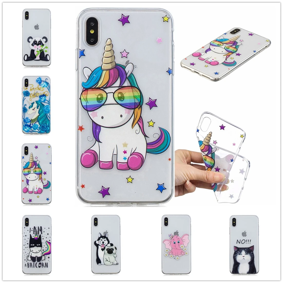 

Lovely for IPhone XS Max Case XR Back Cover Cartoon Unicorn Funda for IPhone X 8 7 Plus 6 6S TPU coque 5 5S Se Pretty Phone Case