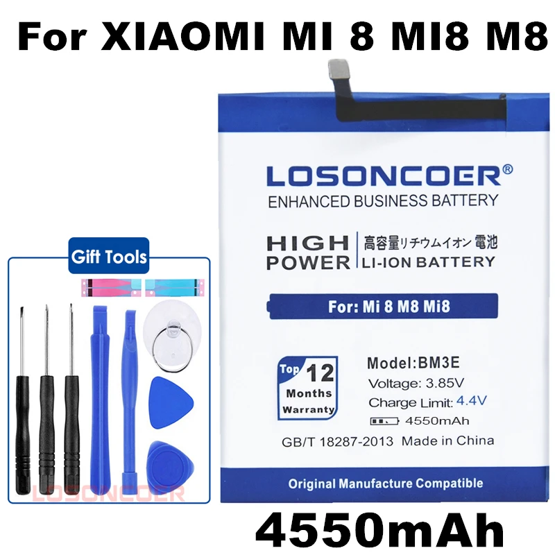 4550 mAh BM3E Сменные Аккумуляторы для телефонов Xiaomi mi 8 M8 настоящая батарея телефона +