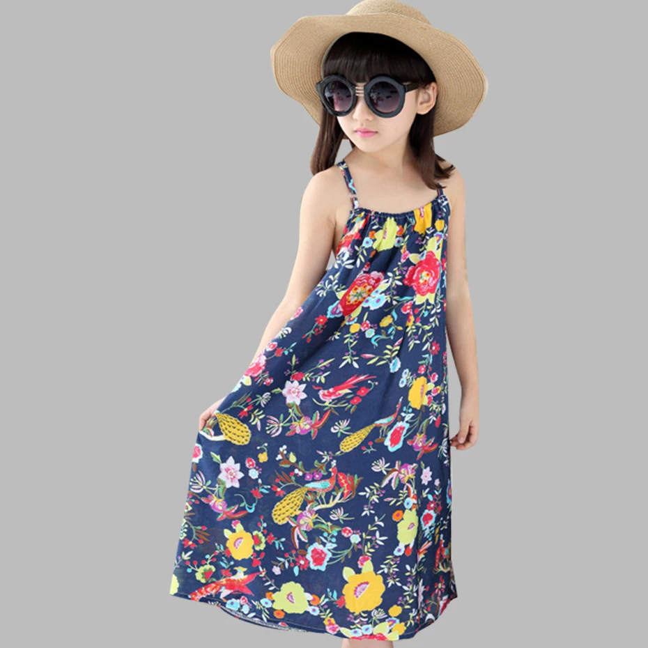 

Girls Dress Summer Flower SunDress Girls Teenage Party Princess Dress For 6 8 10 12 14 Kids Girls Clothes