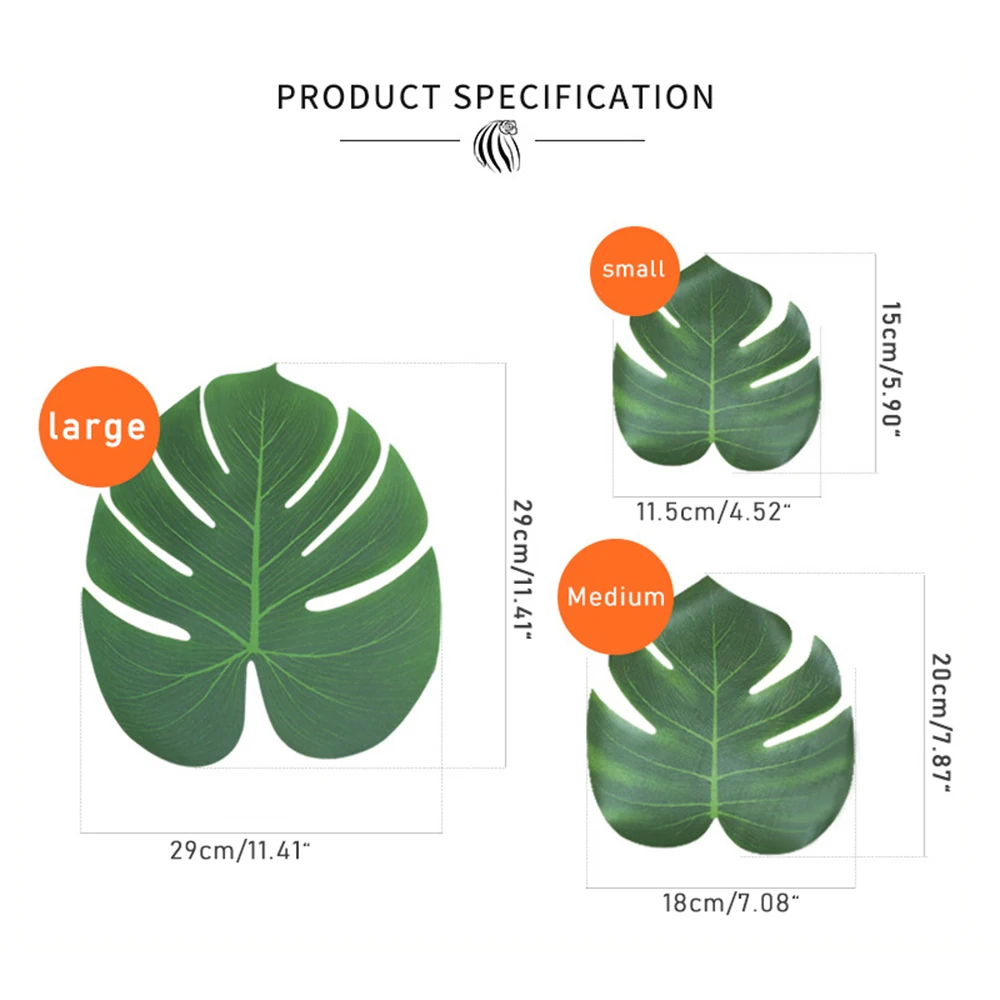 60/64/88 шт листья тропической пальмы цветы гибискуса искусственные листья для Гавайскую вечерние джунгли пляж тема украшения стола