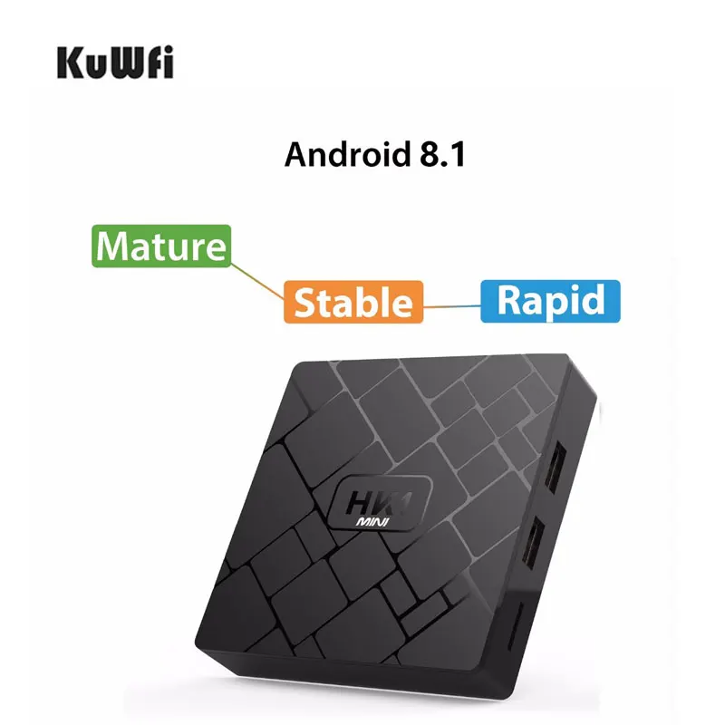 

KuWFi Android 8.1 Smart 4K TV BOX 2G DDR3 16G EMMC HDMI2.0 Set Top Box 4K 3D H.265 Wifi Media Player TV Receiver
