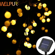 Welpur-Lámparas Led solares para exteriores, guirnalda de luces de hadas, decoración de jardín y fiesta de Navidad, 5m, 7m, 12m