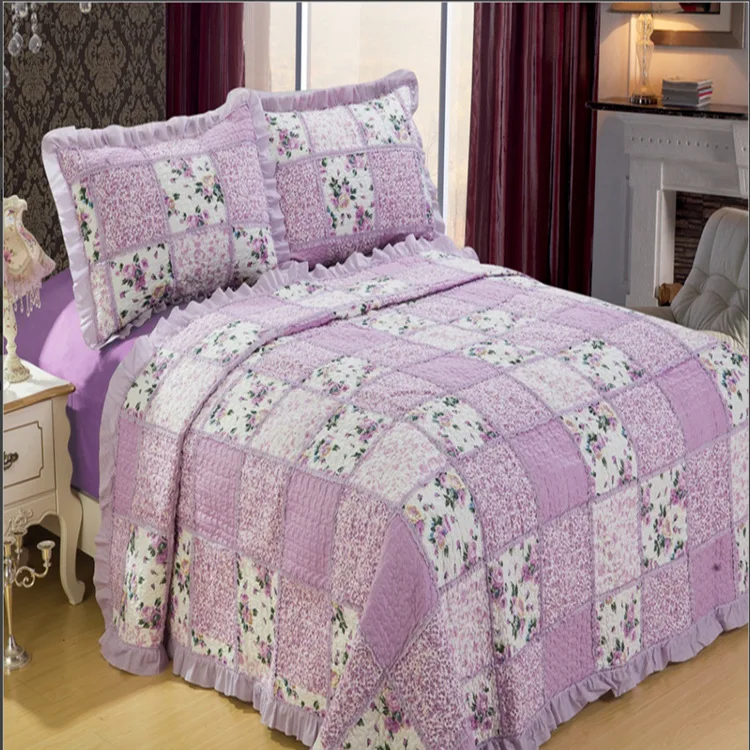 cheap Klonca customized novelty three piece bed set quilted bed cover pillowcases modern minimalist king size bedding set 2019 home