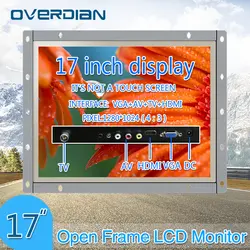 17 дюймов/17 "VGA/HDMI/ТВ/AV разъем железный каркас Monitor/Дисплей 1280 * 1024-Сенсорный экран Resolution4: 3 открытой рамки