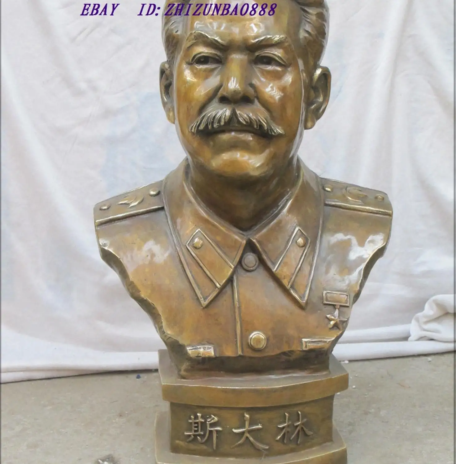 20"Large Western Bronze Soviet Union statesman Statue Stalin Josef