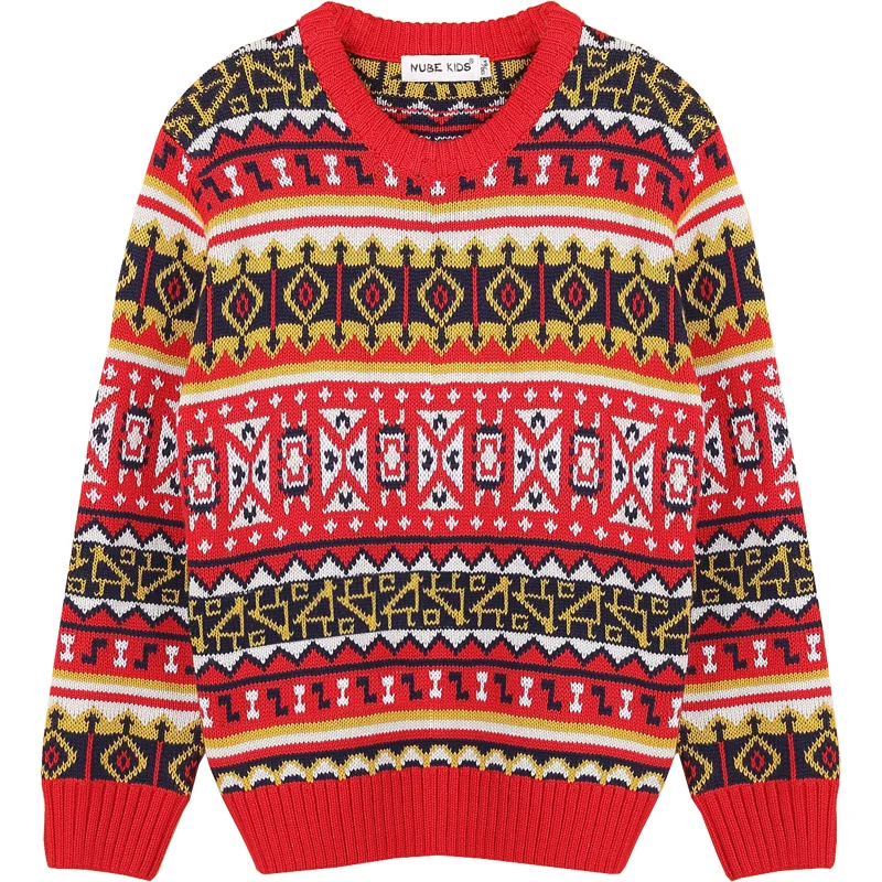 

2018 Autumn Winter Kids Sweaters Fair Isle Toddler Girls Cardigan Christmas Boys Knitted Jumpers Warm O-neck Children Clothes