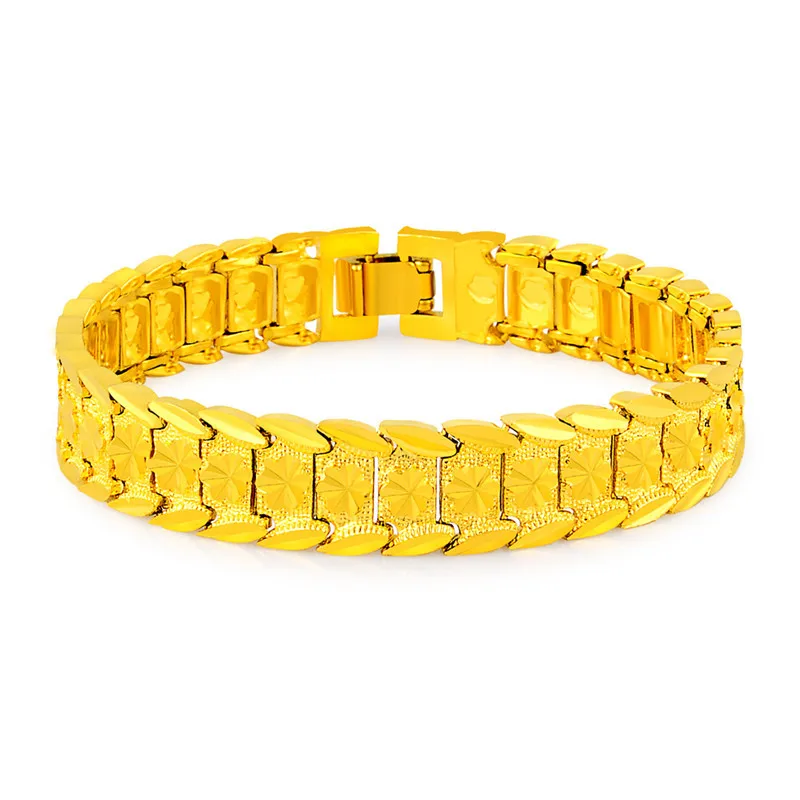 

Geometric 24K Gold Chain Bracelets Bangles High Quality Elegant Woman Wrap Bracelets Jewelry Party Anniversary Gift