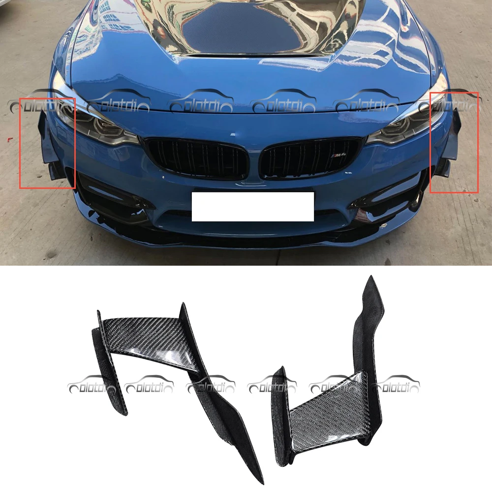 Безумный стиль углеродное волокно передние разветвители для BMW F80 F82 F83 M3 M4 бампер части стайлинга автомобилей