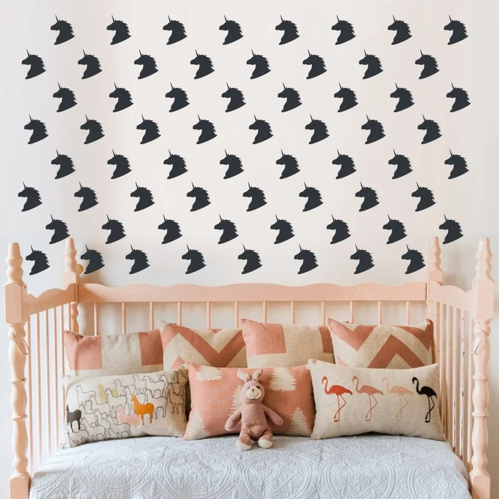 

Simple unicorn burst lovely children's room decoration carved wall stickers A10-005