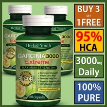 Buy 3 Get 1 Free GARCINIA CAMBOGIA EXTRACT HCA 95% ALL NATURAL PURE WEIGHT LOSS FAT BURN 2000mg Daily