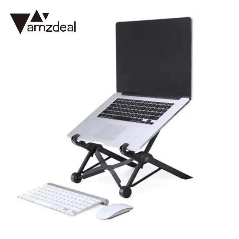 AMZDEAL Universal Height Adjustable Folding Stand Bracket Gasket Desktop For MacBook Laptop Notebook Table lapdesk Black AMZDEAL Universal Height Adjustable Folding Stand Bracket Gasket Desktop For MacBook Laptop Notebook Table lapdesk Black